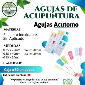 AGUJAS ACUTOMO CAJA X 50 UND